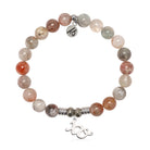 Arusha Agate Gemstone Bracelet with XO Sterling Silver Charm