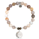 Australian Agate Gemstone Bracelet with 11:11 Sterling Silver Charm