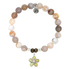 Australian Agate Stone Bracelet with Flower of Positivity Sterling Silver Charm