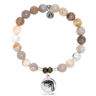 Australian Agate Stone Bracelet with Grad Cap Sterling Silver Charm