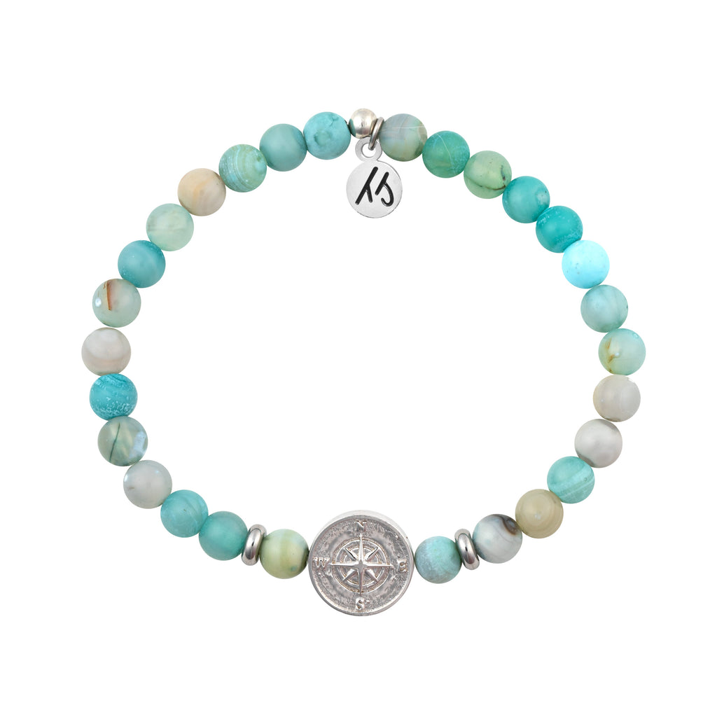 Beaded Moments Bracelet- Compass Sterling Silver Charm