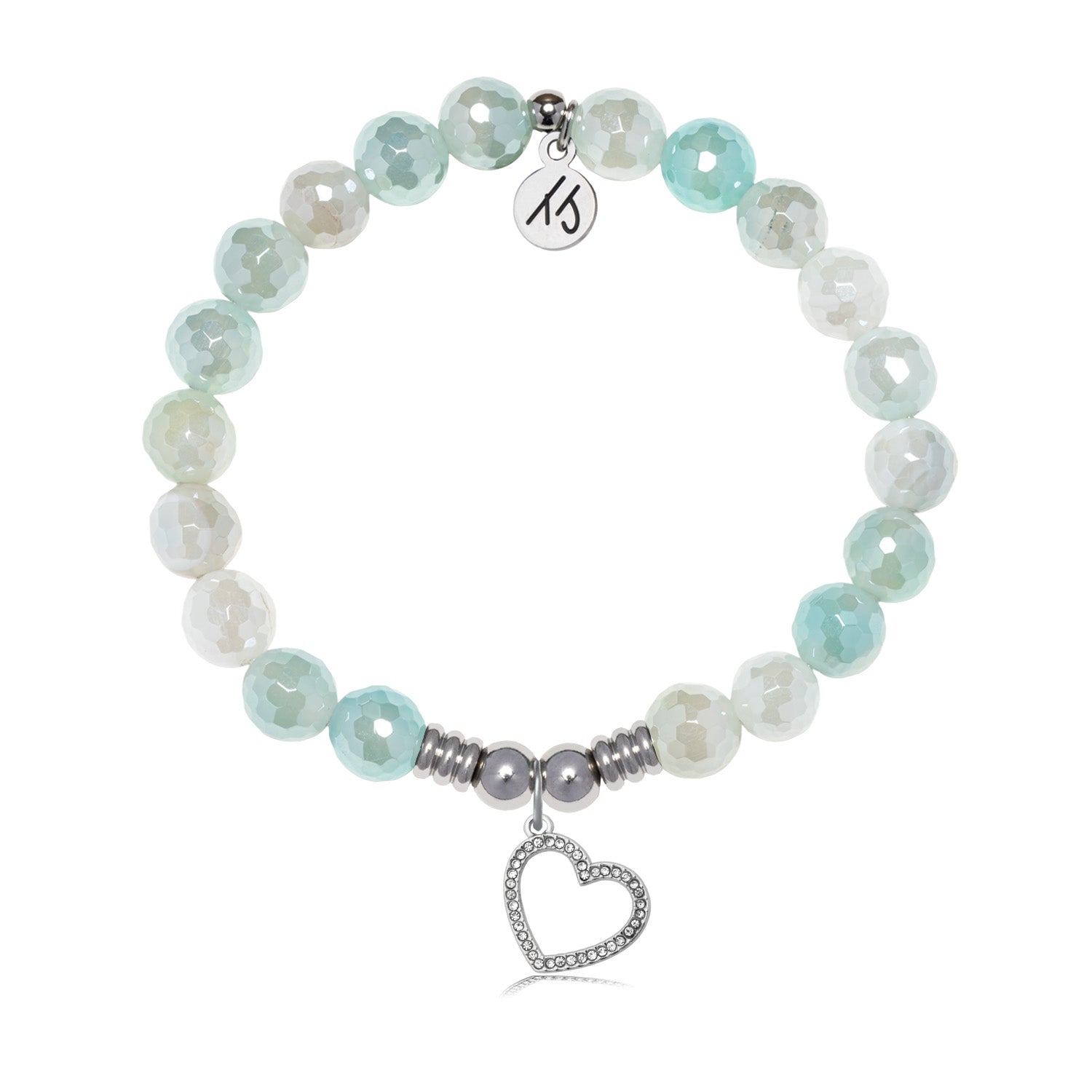 Beautiful Soul Charm with Aqua Agate Gemstone Bracelet