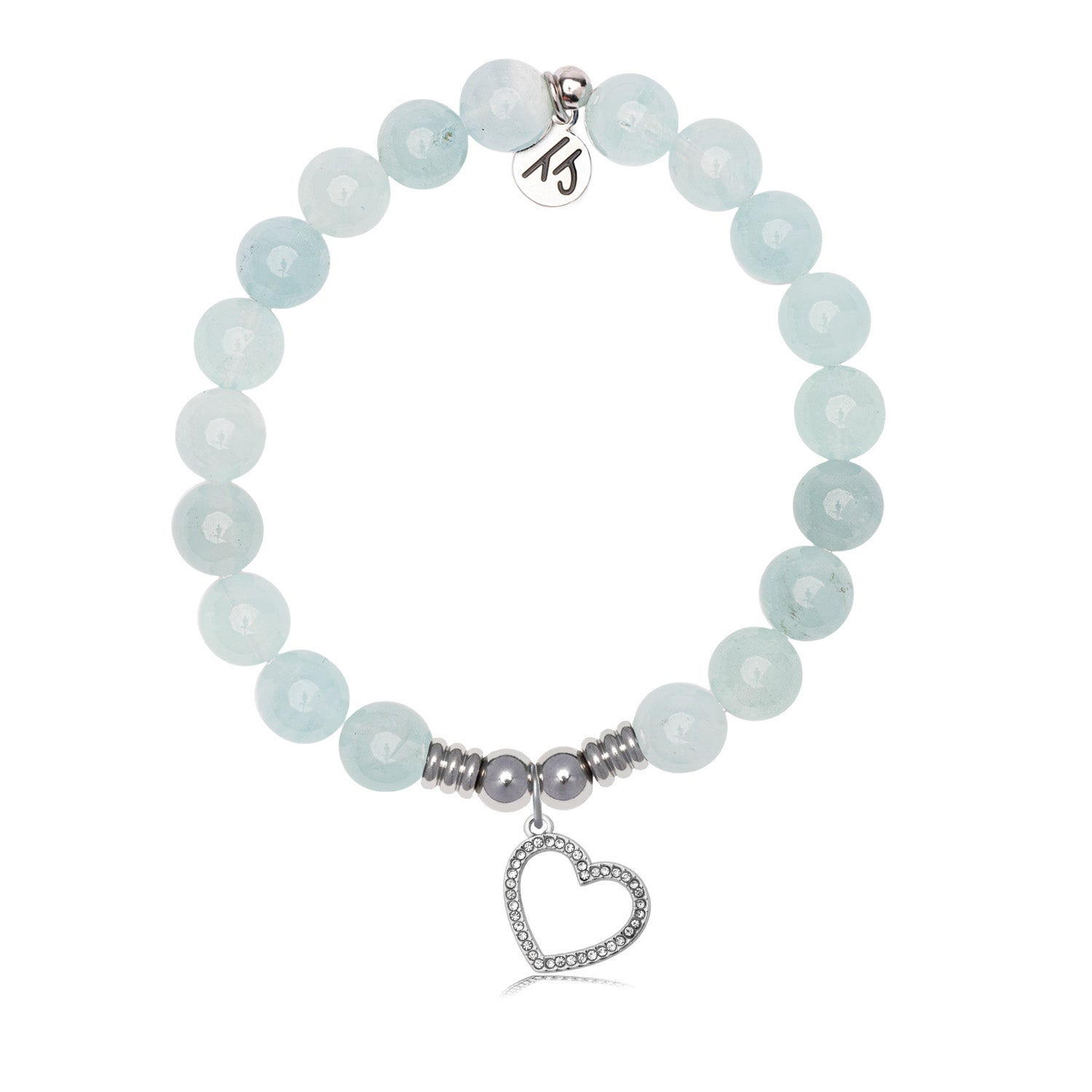 Beautiful Soul Charm with Blue Aquamarine Jade Gemstone Bracelet
