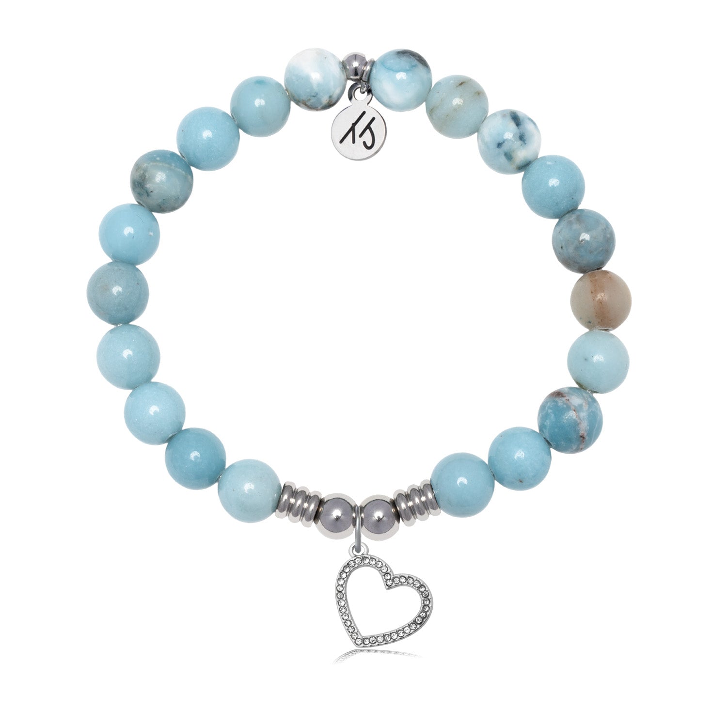 Beautiful Soul Charm with Larimar Jasper Gemstone Bracelet