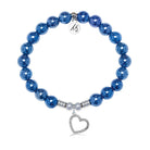 Beautiful Soul Charm with Navy Agate Gemstone Bracelet
