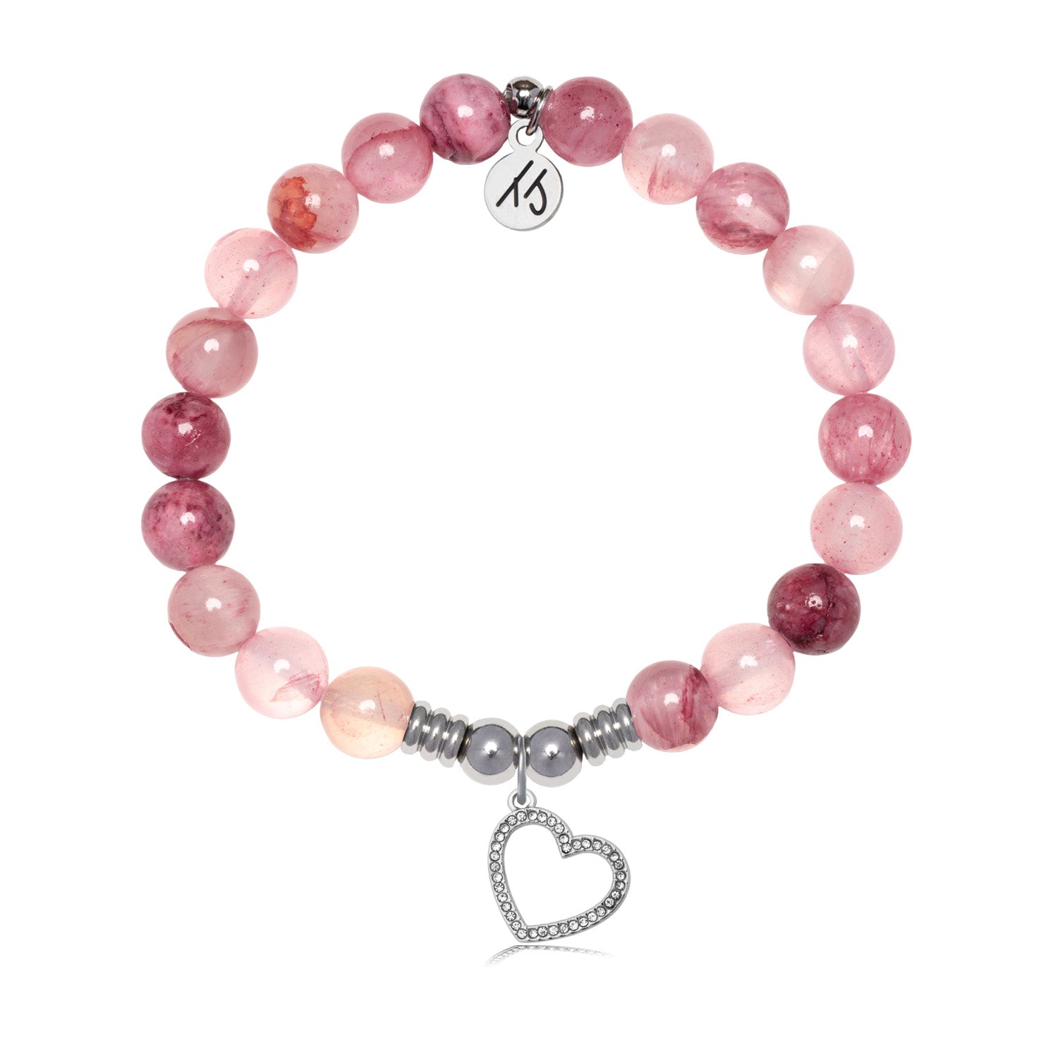 Beautiful Soul Charm with Pink Chalcedony Gemstone Bracelet