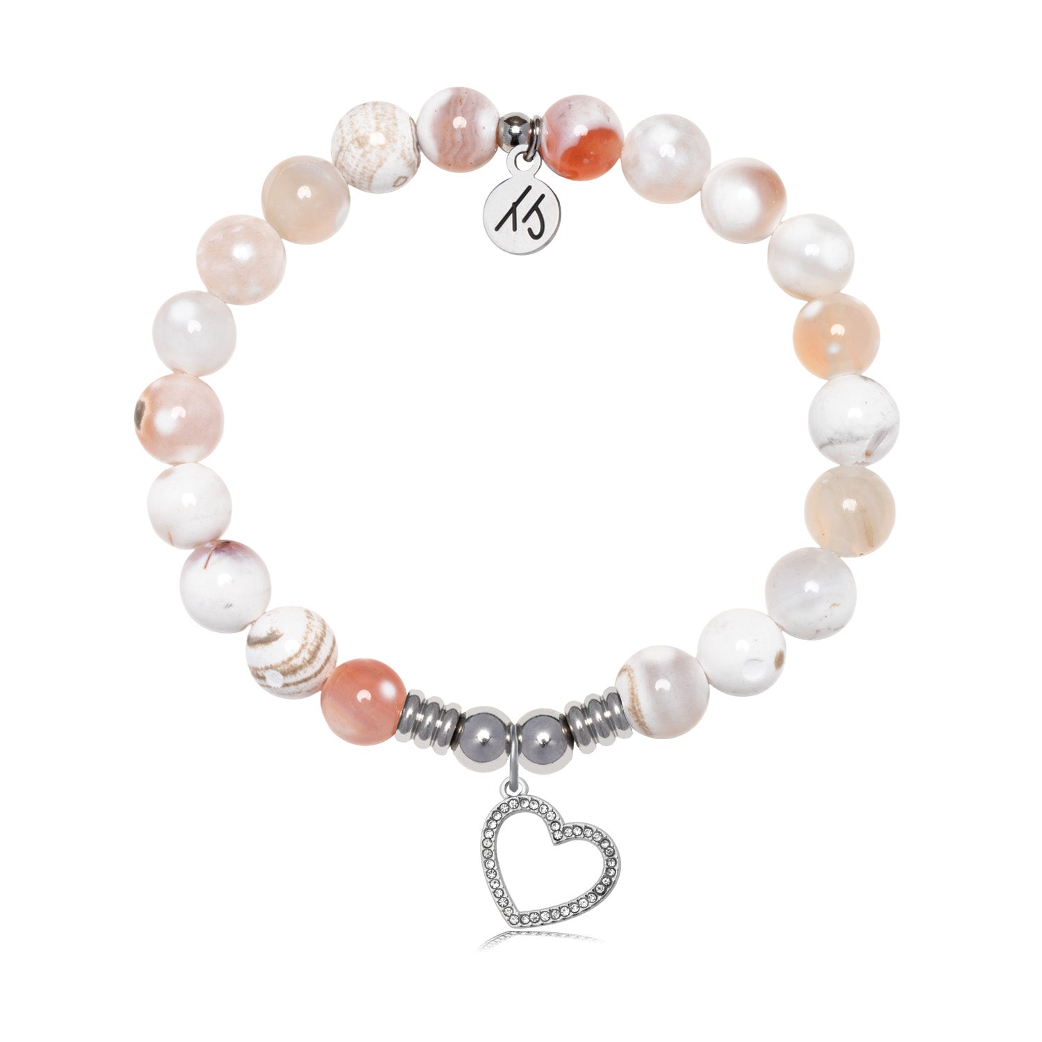 Beautiful Soul Charm with White Natural Agate Gemstone Bracelet
