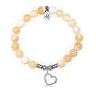 Beautiful Soul Charm with Yellow White Jade Gemstone Bracelet