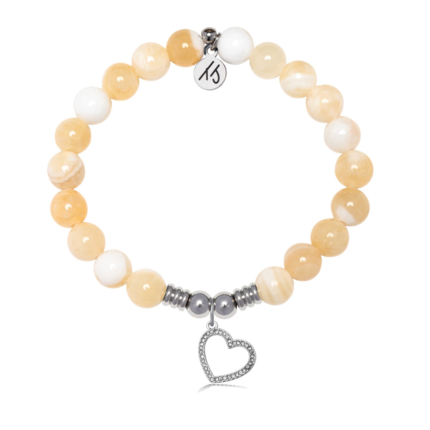 Beautiful Soul Charm with Yellow White Jade Gemstone Bracelet