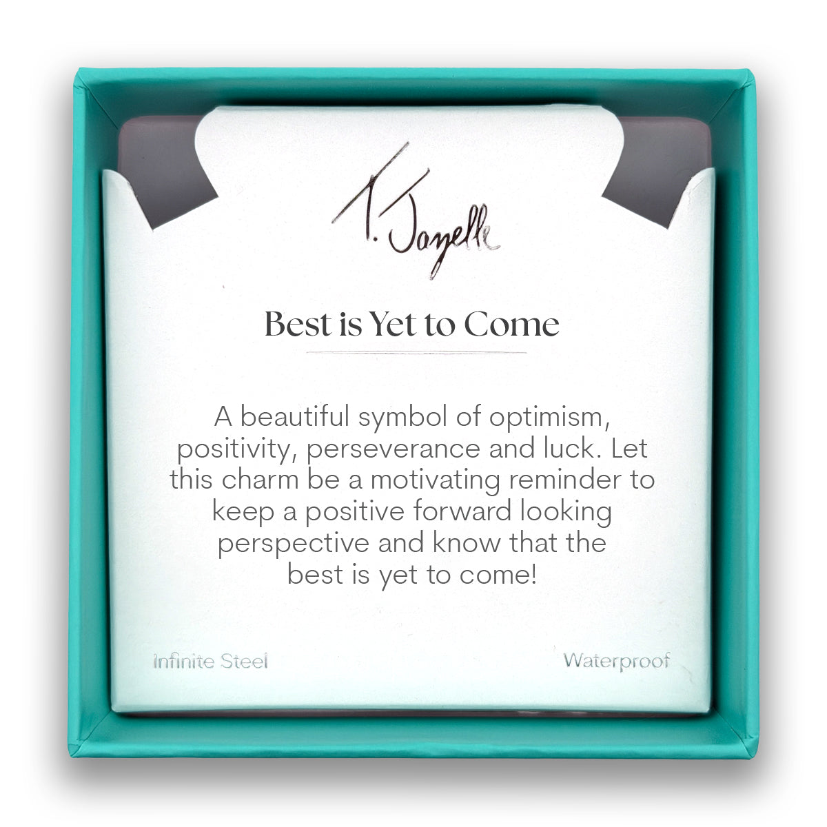 Best is Yet To Come Charm with Light Blue White Agate Gemstone Bracelet