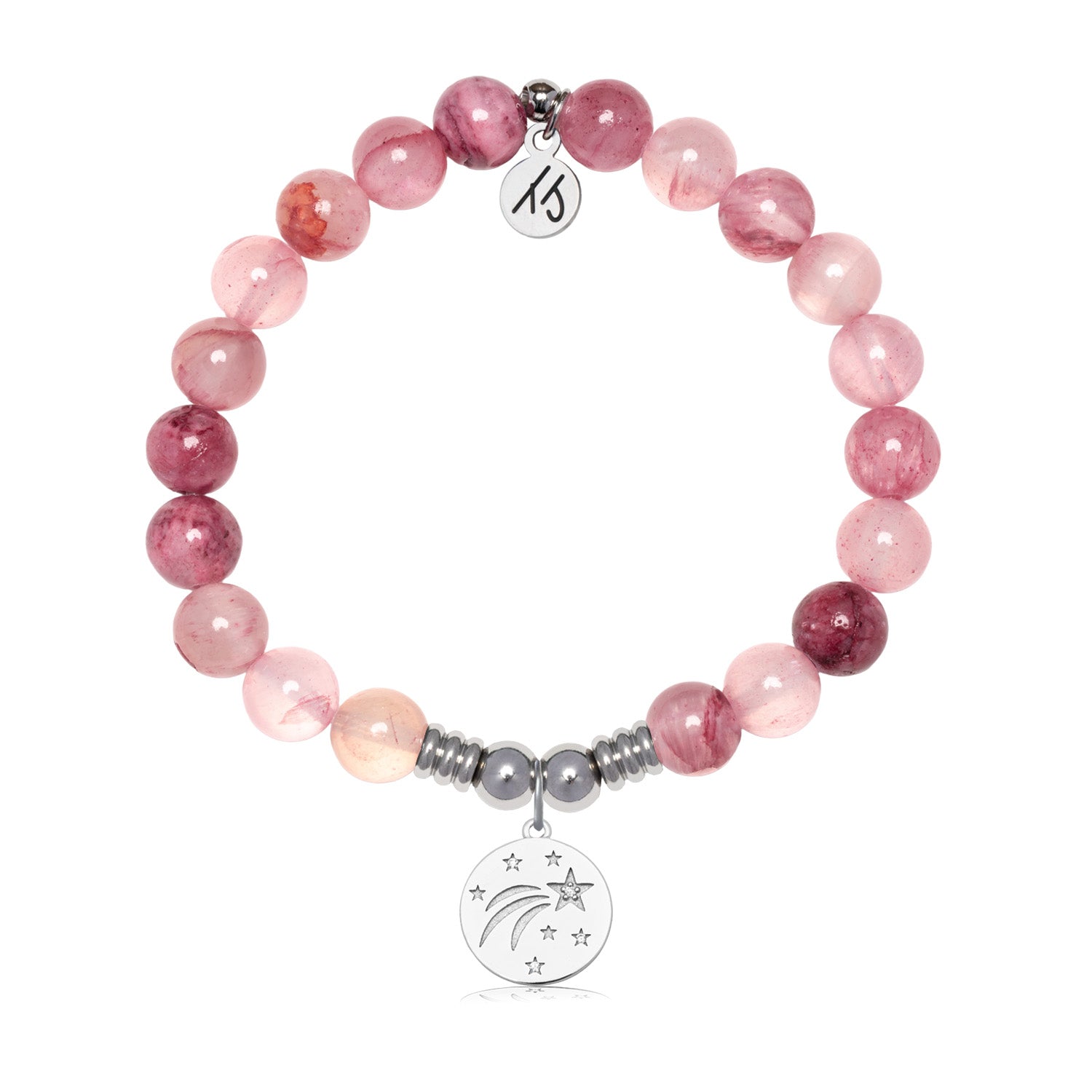 Best is Yet to Come Charm with Pink Chalcedony Gemstone Bracelet