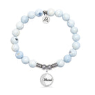 Blessed Charm with Light Blue White Agate Gemstone Bracelet