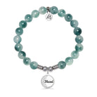 Blessed Charm with Teal White Jade Gemstone Bracelet