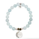 Blue Aquamarine Gemstone Bracelet with 11:11 Sterling Silver Charm