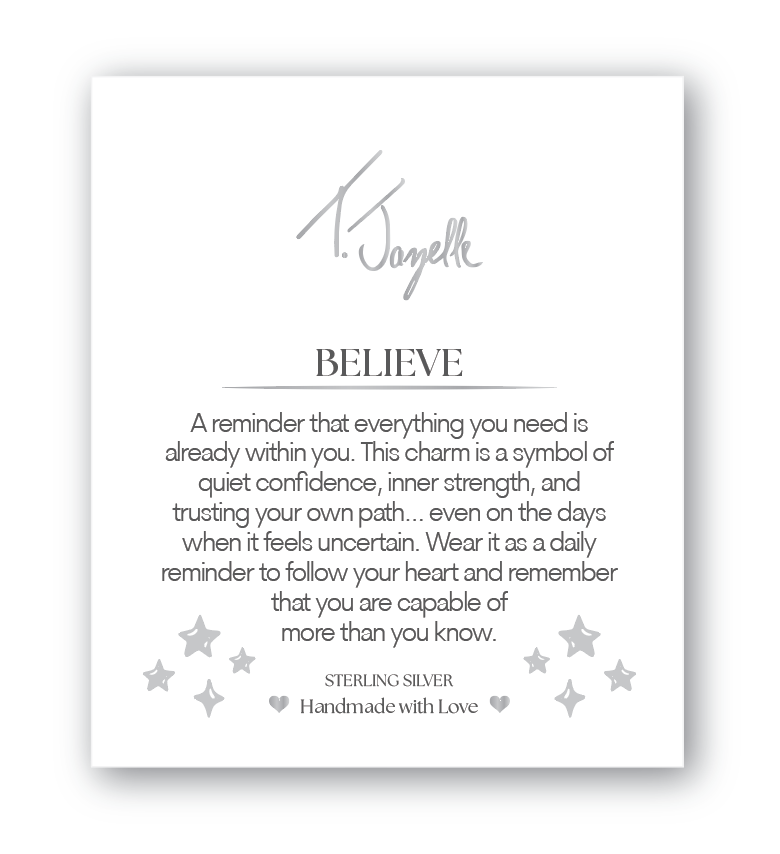 Blue Aquamarine Gemstone Bracelet with Believe in Yourself Sterling Silver Charm