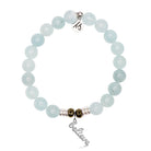 Blue Aquamarine Gemstone Bracelet with Believe in Yourself Sterling Silver Charm