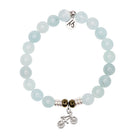 Blue Aquamarine Gemstone Bracelet with Just Cruise Sterling Silver Charm