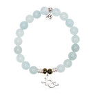 Blue Aquamarine Gemstone Bracelet with XO Sterling Silver Charm