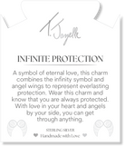 Blue Gold Agate Gemstone Bracelet with Infinite Protection Sterling Silver Charm