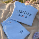 Blue T. JAZELLE Mock-Neck Sweatshirt