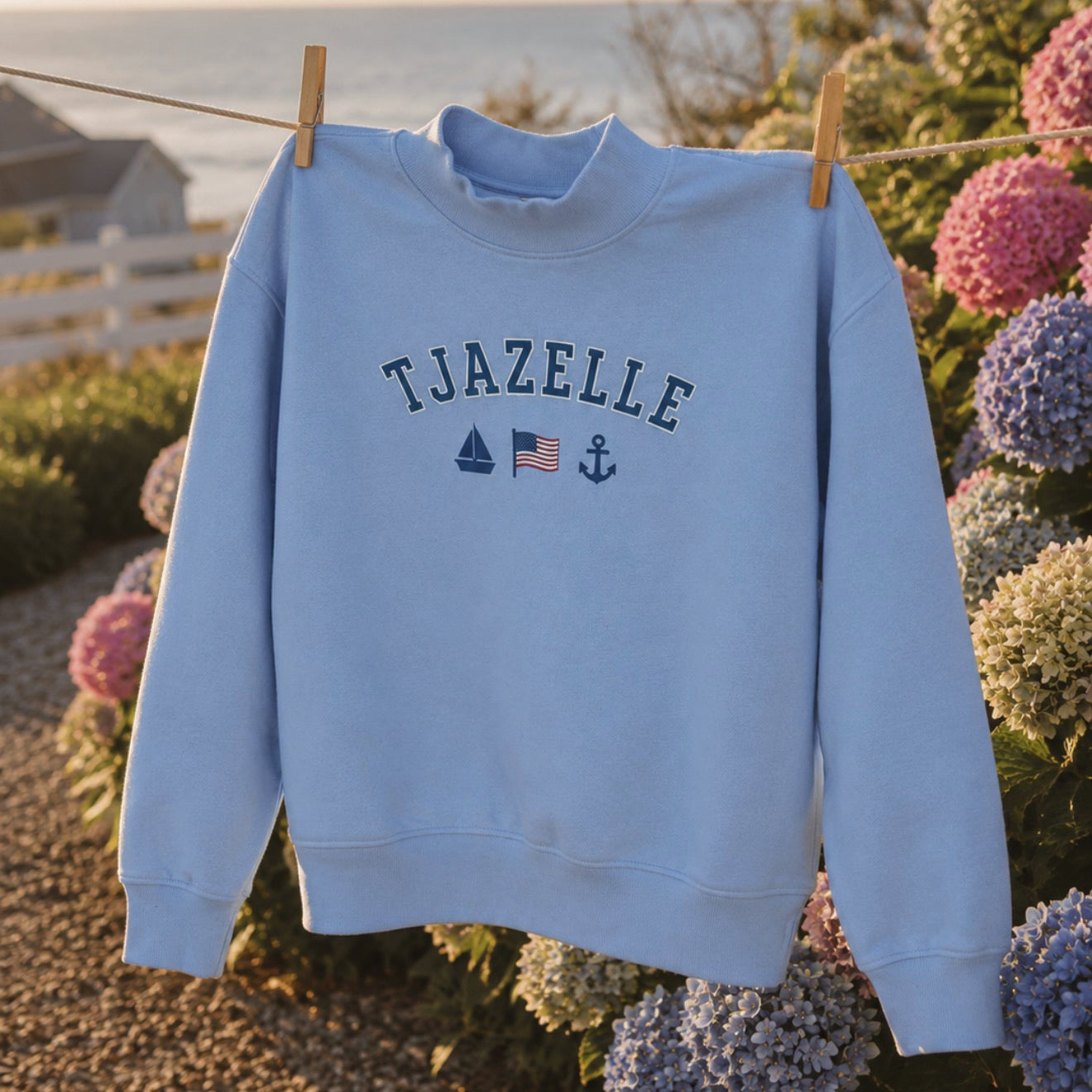 Blue T. JAZELLE Mock-Neck Sweatshirt