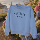 Blue T. JAZELLE Mock-Neck Sweatshirt