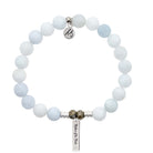 Bridal Collection: Celestine Stone Bracelet with Mother of the Bride Sterling Silver Charm Bar