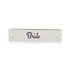 Bridal Collection: Moonstone Stone Bracelet with Bride Sterling Silver Charm Bar
