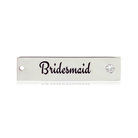 Bridal Collection: White Moonstone Bracelet with Bridesmaid Sterling Silver Charm Bar