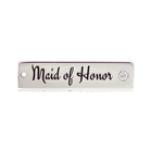 Bridal Collection: White Moonstone Stone Bracelet with Maid of Honor Sterling Silver Charm Bar