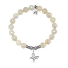 Butterfly CZ Charm with Moonstone Gemstone Bracelet
