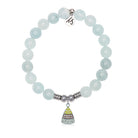 Candy Corn Charm with Blue Aquamarine Jade Gemstone Bracelet