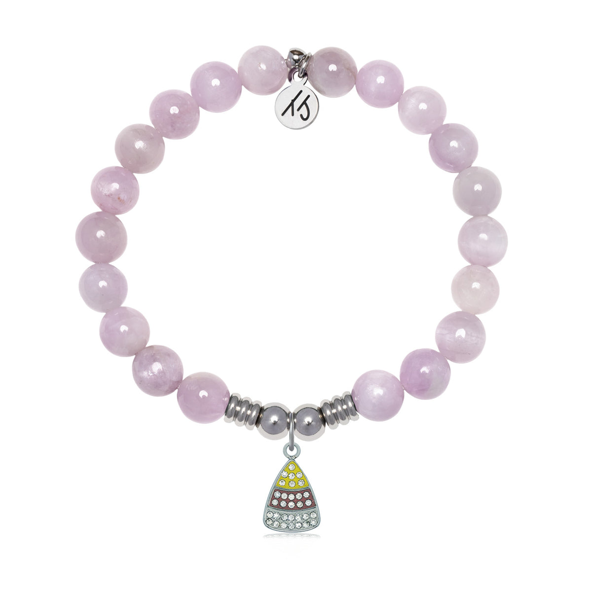 Candy Corn Charm with Kunzite Gemstone Bracelet