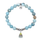 Candy Corn Charm with Larimar Jasper Gemstone Bracelet