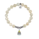 Candy Corn Charm with Moonstone Gemstone Bracelet