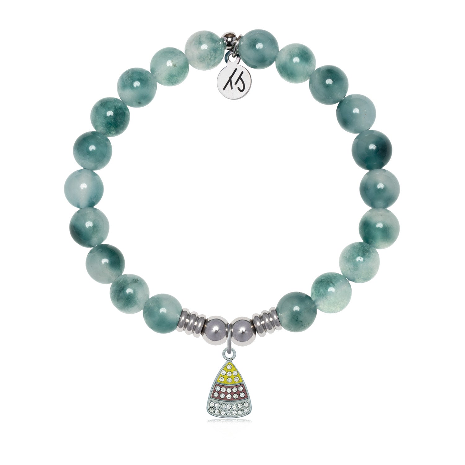 Beautiful Soul Charm with Silver Dipped Sky Blue Agate Gemstone