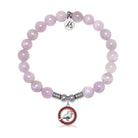 Cardinal Garnet CZ Charm with Kunzite Gemstone Bracelet