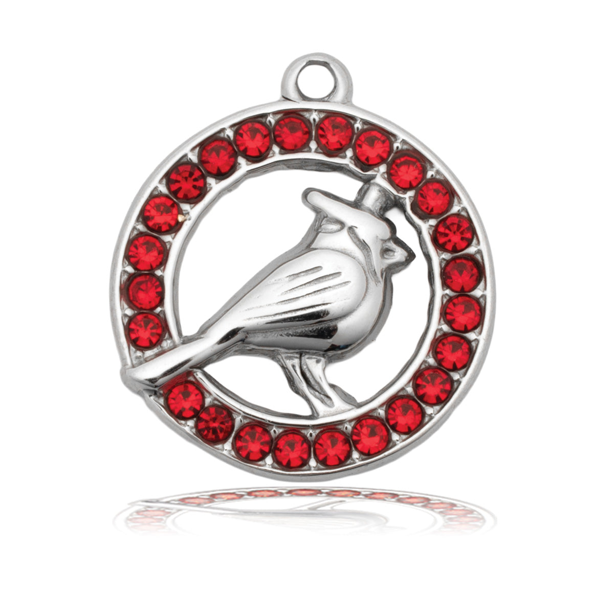 Cardinal Garnet CZ Charm with Light Blue White Agate Gemstone Bracelet