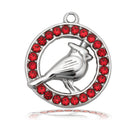 Cardinal Garnet CZ Charm with Light Blue White Agate Gemstone Bracelet