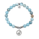 Cardinal White CZ with Larimar Jasper Gemstone Bracelet