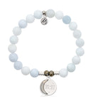 Celestine Gemstone Bracelet with 11:11 Sterling Silver Charm