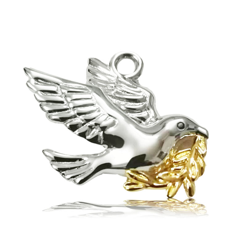 Celestine Gemstone Bracelet with Dove Sterling Silver Charm