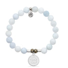 Celestine Gemstone Bracelet with Home is Where the Heart Is Sterling Silver Charm