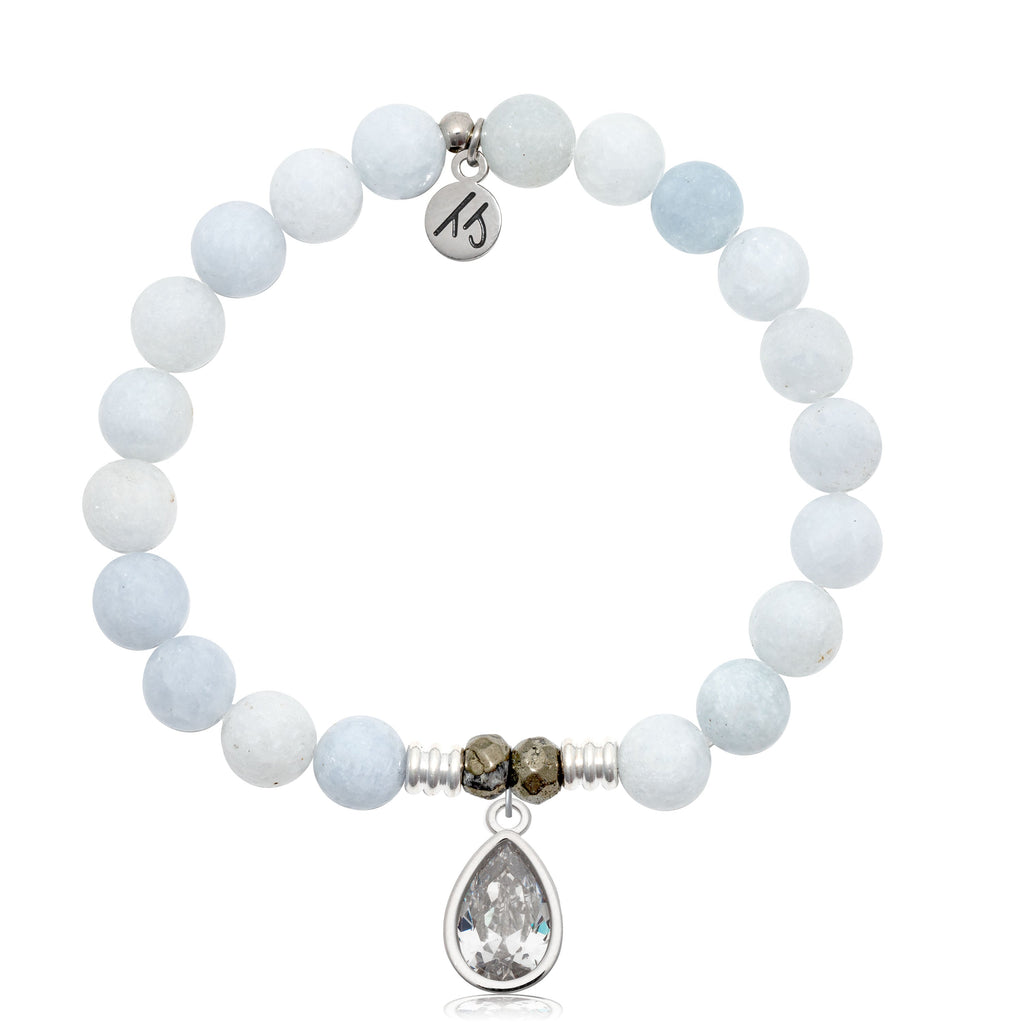 Celestine Gemstone Bracelet with Inner Beauty Sterling Silver Charm