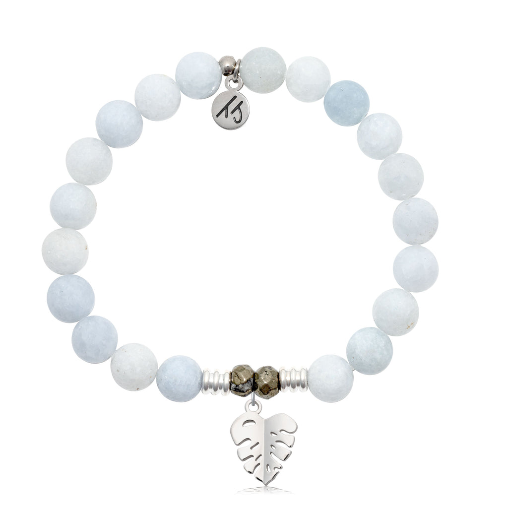 Celestine Gemstone Bracelet with Paradise Sterling Silver Charm