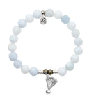 Celestine Gemstone Bracelet with Thinking of You Sterling Silver Charm