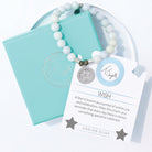 Celestine Gemstone Bracelet with Wish Star CZ Sterling Silver Charm