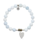 Celestine Gemstone Bracelet with You are Loved Sterling Silver Charm