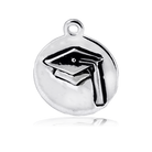 Celestine Stone Bracelet with Grad Cap Sterling Silver Charm