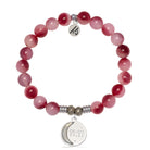Cherry Jade Gemstone Bracelet with 11:11 Sterling Silver Charm